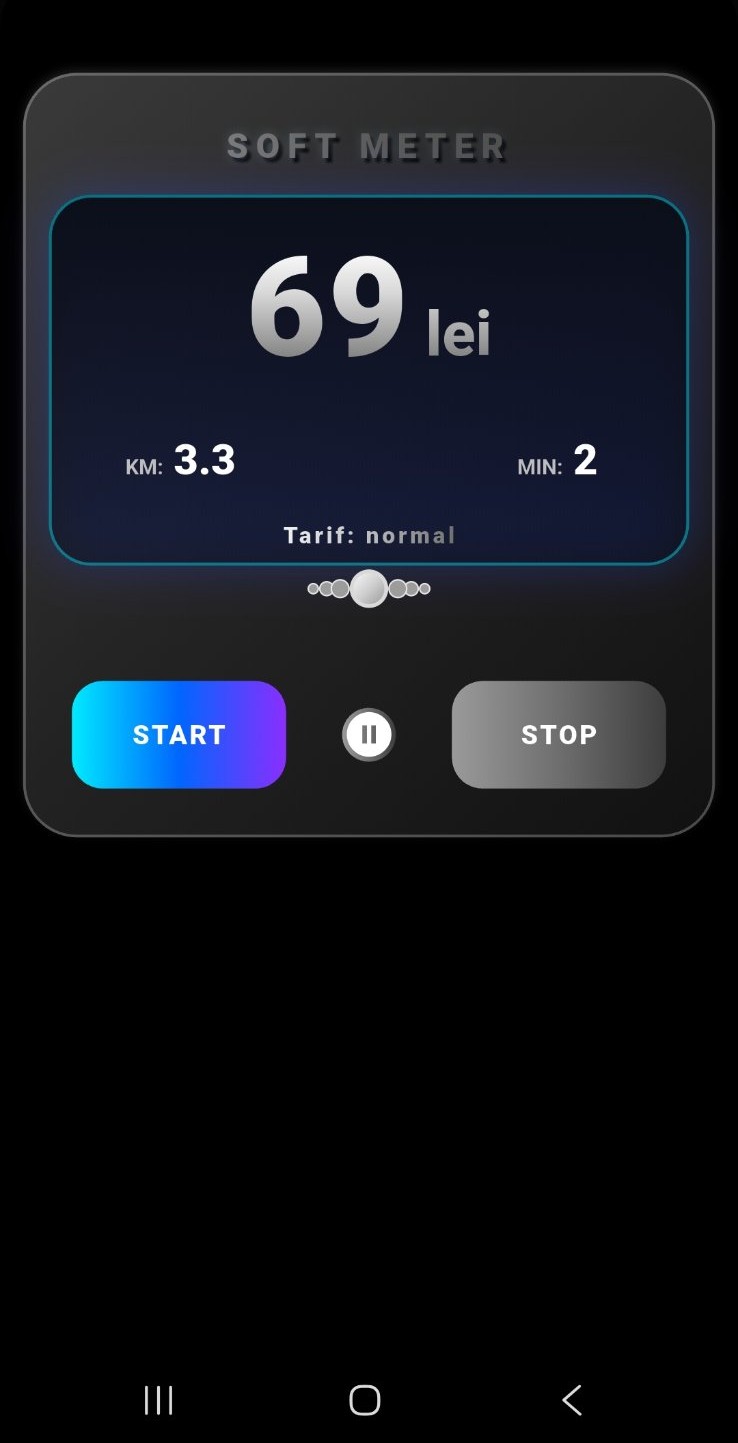 Soft Meter pe telefon – cursă reală, 69 lei, 3.3 km